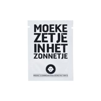Zonnebrand in kunstof PE sachet latenb bedrukken